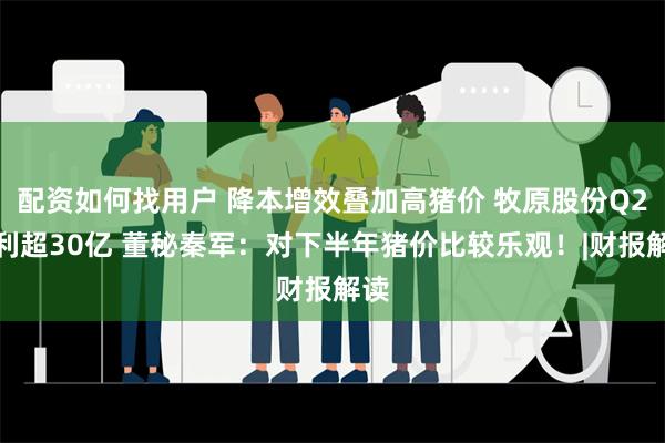 配资如何找用户 降本增效叠加高猪价 牧原股份Q2盈利超30亿 董秘秦军：对下半年猪价比较乐观！|财报解读