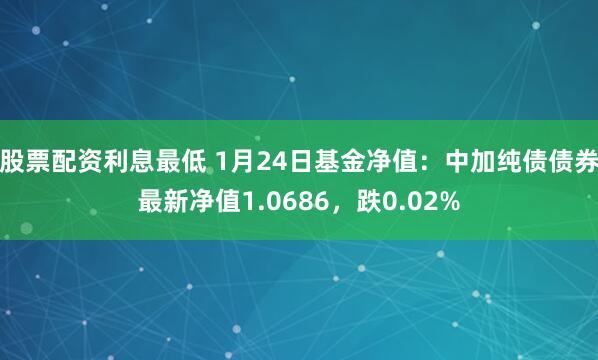 股票配资利息最低 1月24日基金净值：中加纯债债券最新净值1.0686，跌0.02%