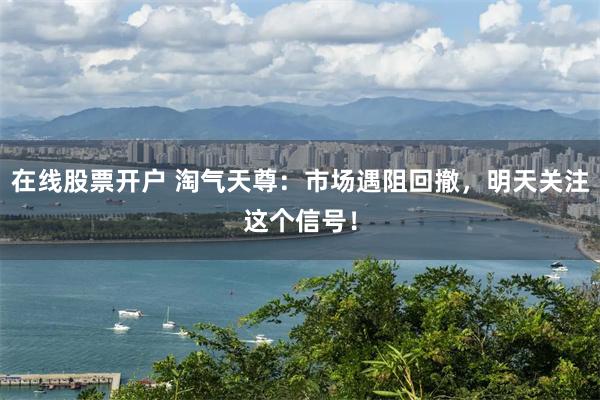 在线股票开户 淘气天尊：市场遇阻回撤，明天关注这个信号！